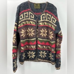 Peruvian Trading Company Made In Peru Button Cardigan Sweater Medium